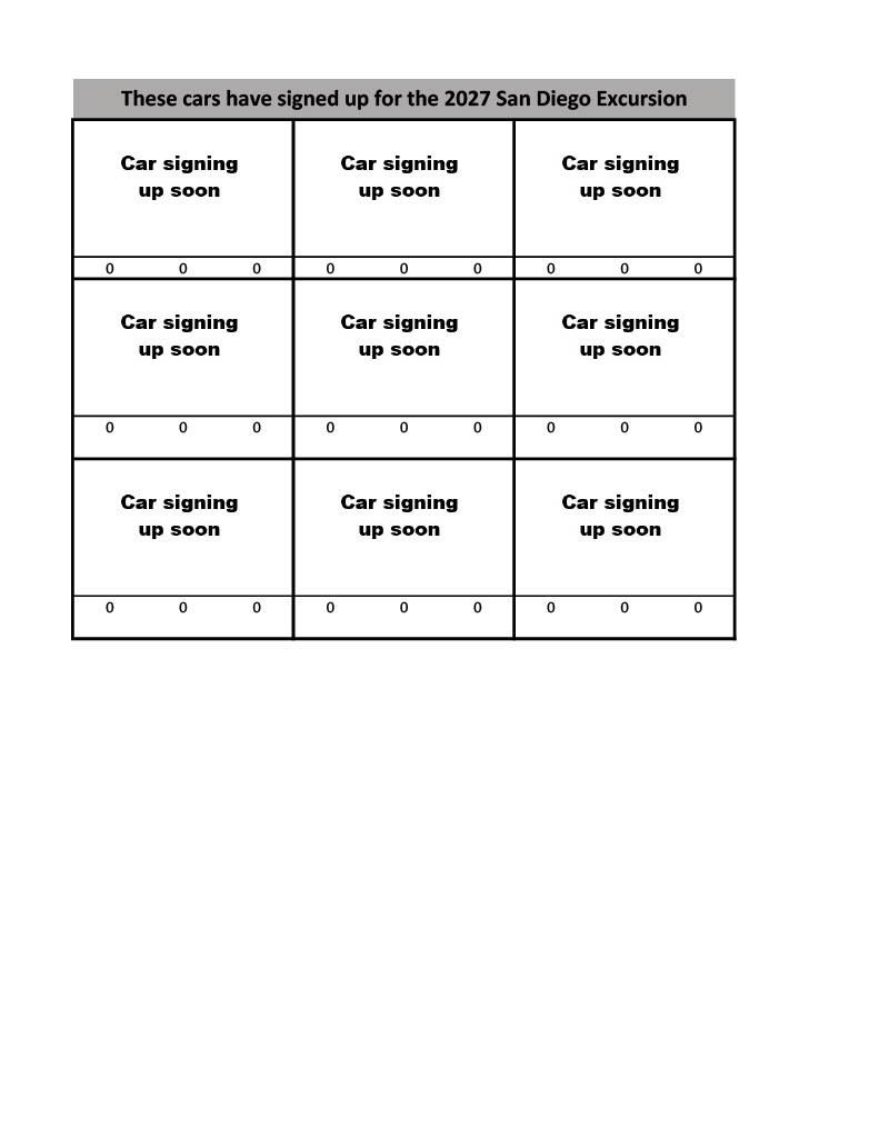 2026 Participating Cars