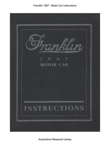 1907 Franklin   Instructions (42pgs)