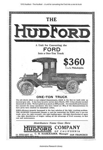 1915 Hudford   A Unit for Converting the Ford into a 1 ton Truck (4pgs)