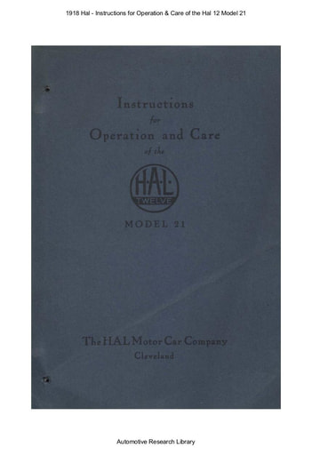 1918 Hal   Inst  12 Model 21 (43pgs)