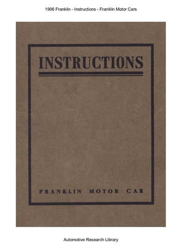 1906 Franklin   Instructions (41pgs)