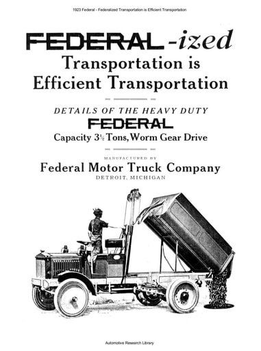 1923 Federal   Federalized Transportation (3pgs)