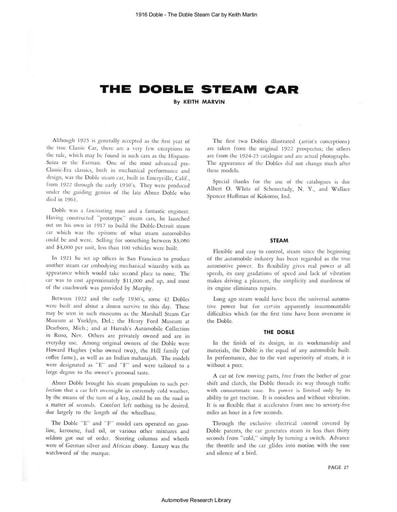 1916 Doble   The Steam Car by Keith Martin (10pgs)