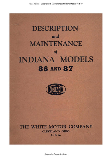 1937 Indiana   Description & Maint  Models 86 & 87 (106pgs)