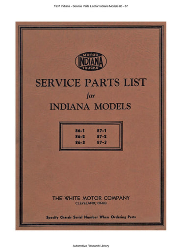 1937 Indiana   Service Parts List for Models 86   87 (119pgs)