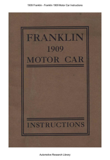 1909 Franklin   Instructions (34pgs)