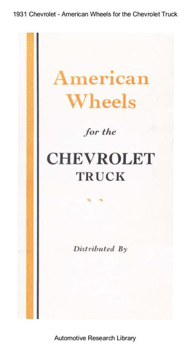1931 Chevrolet   American Wheels for Truck (3pgs)