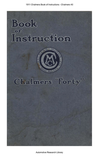 1911 Chalmers   Book of Instructions   Chalmers 40 (56pgs)