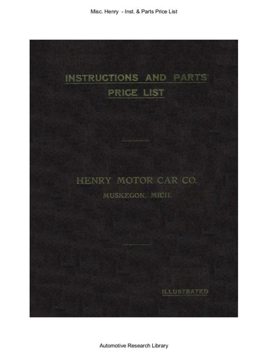 Misc  Henry    Inst  & Parts Price List (56pgs)