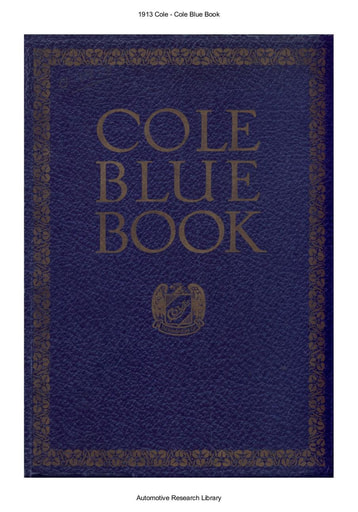 1913 Cole   Blue Book (52pgs)