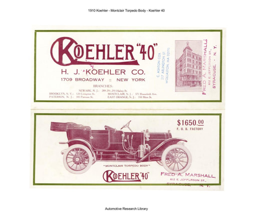 1910 Koehler   Montclair Torpedo Body   Koehler 40