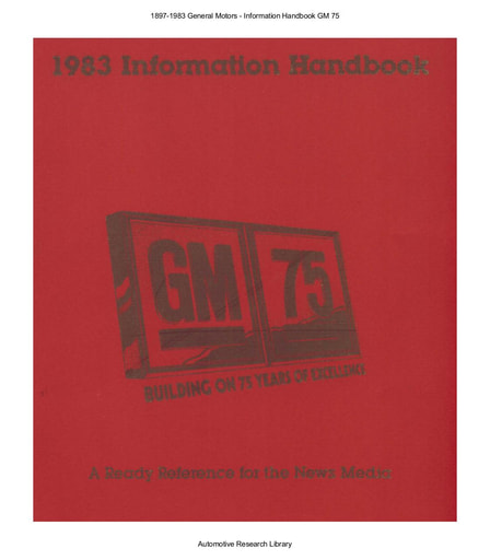 1897 1983 General Motors   Info Handbook GM 75 (22pgs)