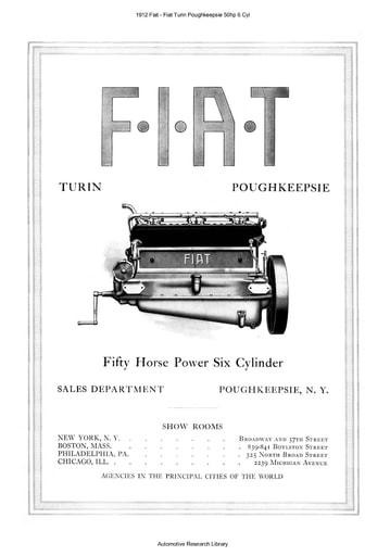 1912 Fiat   Turin Poughkeepsie 50hp 6 Cyl (4pgs)