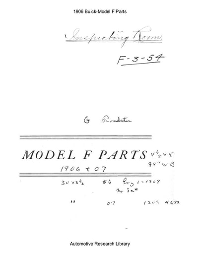 1906 Buick   Model F Parts (38pgs)