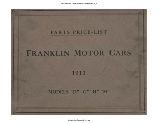 1911 Franklin   Parts Price List Models D,G,H,M (40pgs)