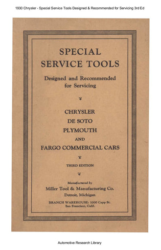 1930 Chrysler   Special Service Tools 3rd Ed (43pgs)