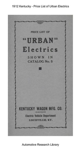 1912 Kentucky   Price List of Urban Electrics (4pgs)