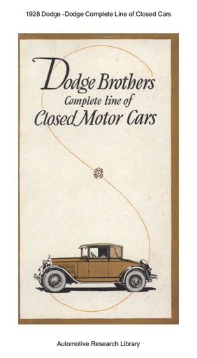 1928 Dodge   Complete Line of Closed Cars (11pgs)
