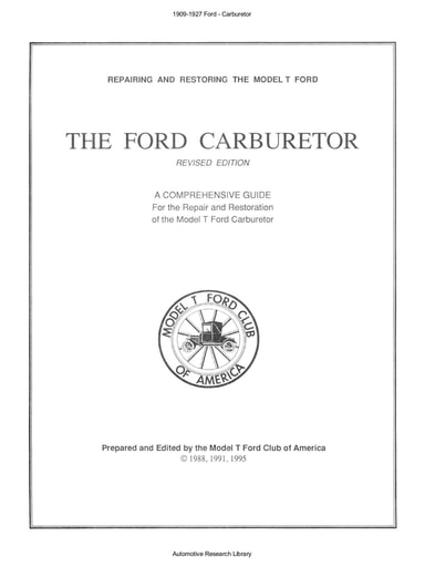 1909 1927 Ford   Carburetor (54 pgs)