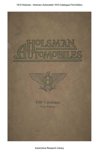 1910 Holsman   Catalogue 1st Edition (29pgs)