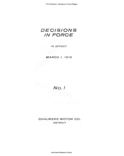 1915 Chalmers   Decisions in Force (29pgs)