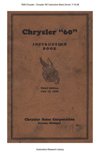 1926 Chrysler   60 Instruction Book 3rd ed  7 15 26 (79pgs)