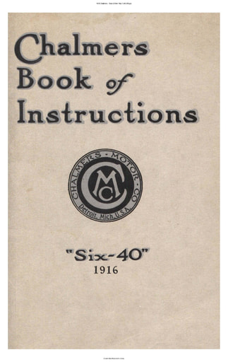 1916 Chalmers    Book of Inst  Mod  6 40 (47pgs)