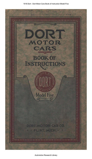 1916 Dort   Book of Instruction Model Five (54pgs)