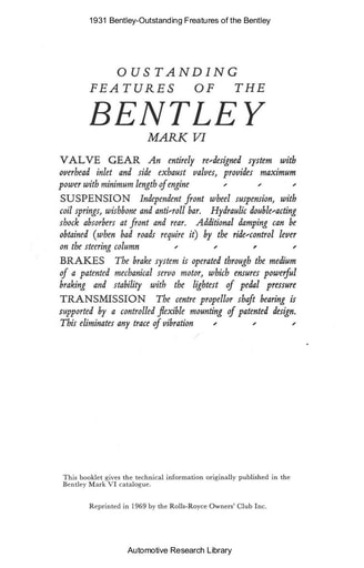 1931 Bentley   Outstanding Freatures (8pgs)