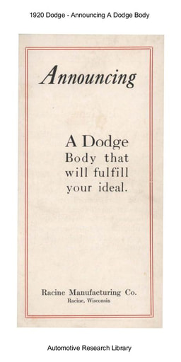 1920 Dodge   Announcing A Dodge Body (7pgs)