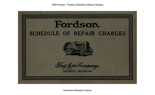 1928 Fordson   Schedule of Repair Charges (13pgs)