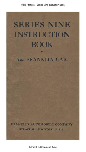 1918 Franklin   Series Nine Instruction Book (110pgs)