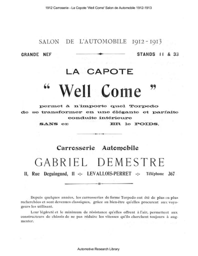 1912 Carroserie   La Copote 'Well Come' Salon de Automobile 1912 1913 (4pgs)