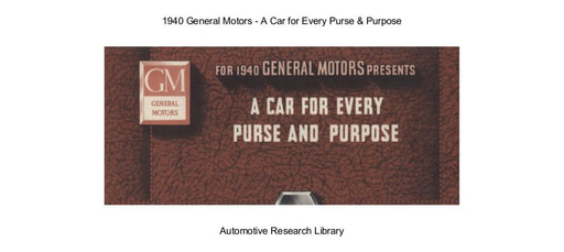 1940 General Motors   A Car for Every Purse & Purpose (10pgs)