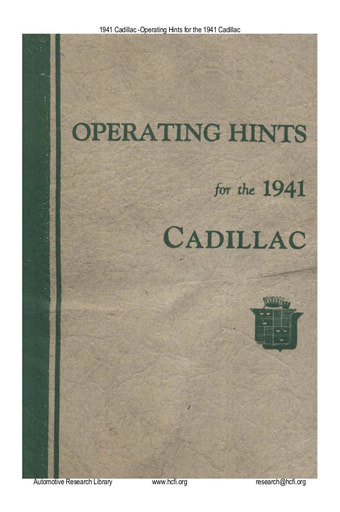 1941 Cadillac   Operating Hints (22pgs)