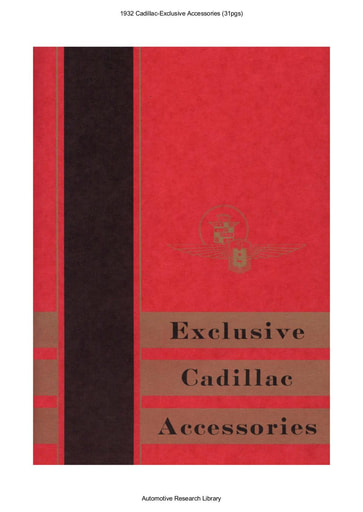 1932 Cadillac  Exclusive Accessories (31pgs)